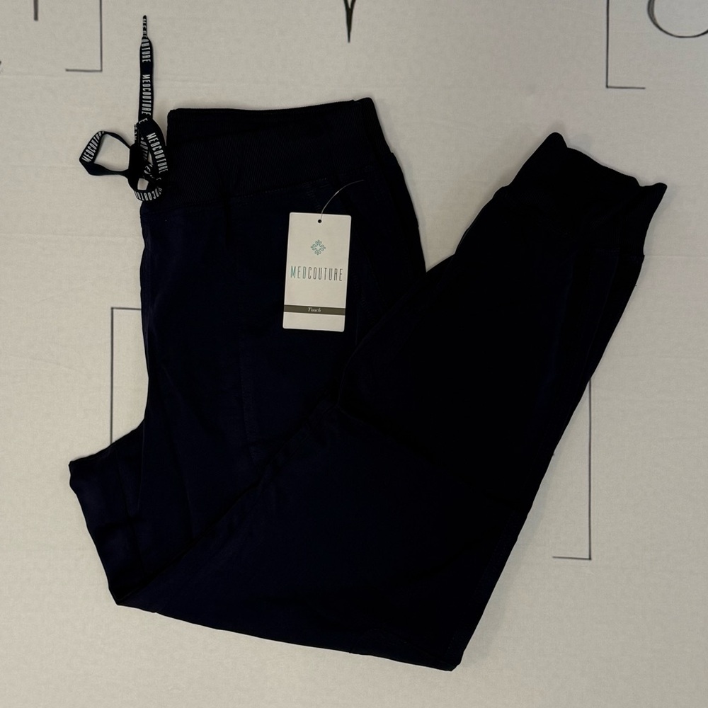 Med Couture Navy and Pink Jogger Pants